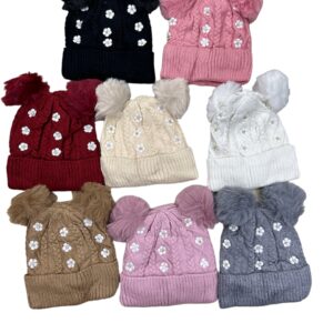 SOMBRERO DE TELA DOBLE BOLA MUJER (300)