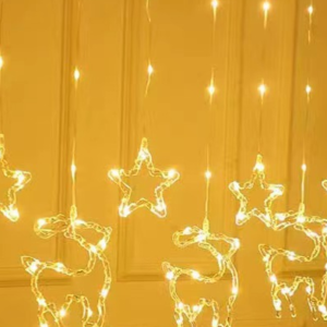 CORTINA DE LUCES CON  VENADO