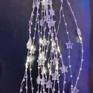 CORTINAS DE PERLA TRANSPARENTES LUZ COLOR BLANCA 3MX1M