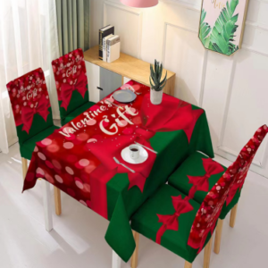 SET PARA MESA 1 MANTEL 150*220CM + 6 FUNDAS PARA SILLAS altura del respaldo 48-58 cm, ancho 38-45 cm, largo 38-45 cm