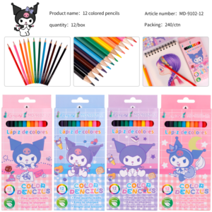 CAJITA 12 LAPICES COLORES KUROMI(240)