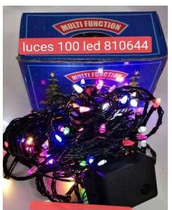 Tiras luces 50 m, cable negro, multicolor