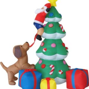 INFLABLE NAVIDENO ARBOL Y PERRO 2.1M