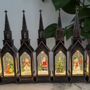 OFERTA 1000 Lampara de iglesia con agua navidad(5,5× 5,5×22,5 cm)(72)