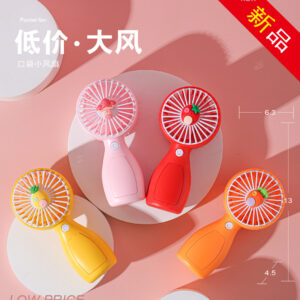 ABANICO DE MANO FRESA